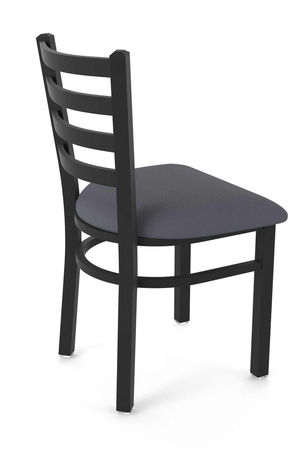 18-Inch Ladder Back Chair with Steel Frame, Black Wrinkle Finish, and Canter Storm Seat 2 18-Inch Ladder Back Chair with Steel Frame, Black Wrinkle Finish, and Canter Storm Seat - Image 2