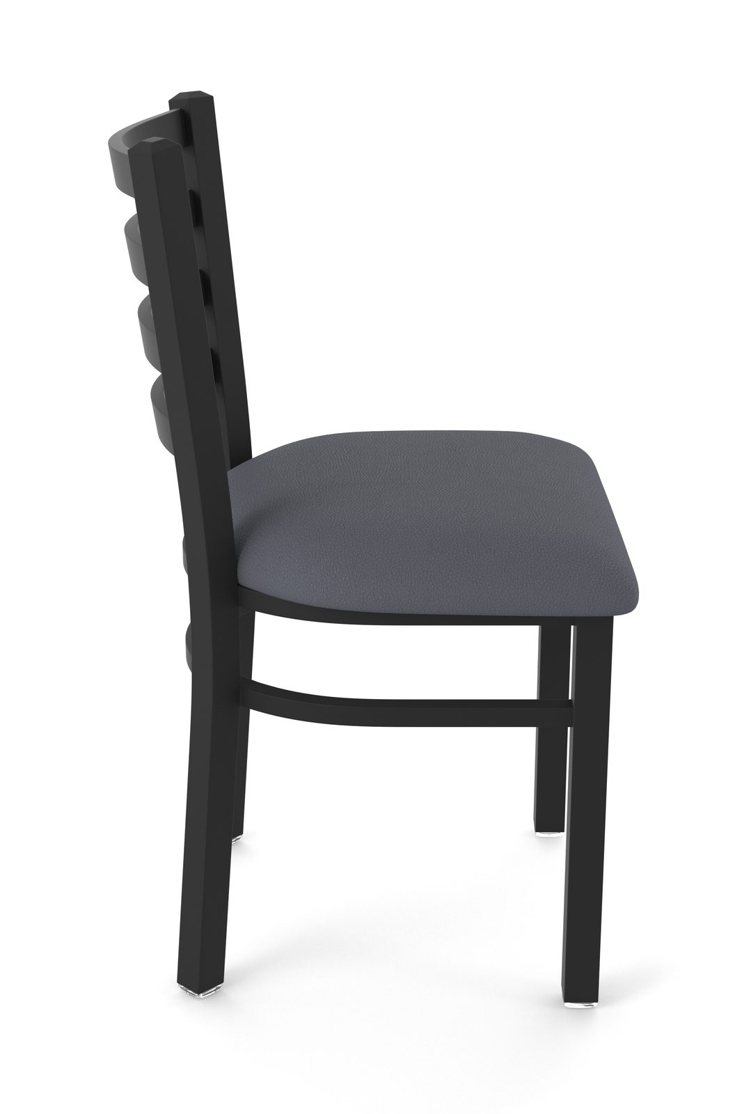 18-Inch Ladder Back Chair with Steel Frame, Black Wrinkle Finish, and Canter Storm Seat 3 18-Inch Ladder Back Chair with Steel Frame, Black Wrinkle Finish, and Canter Storm Seat - Image 3