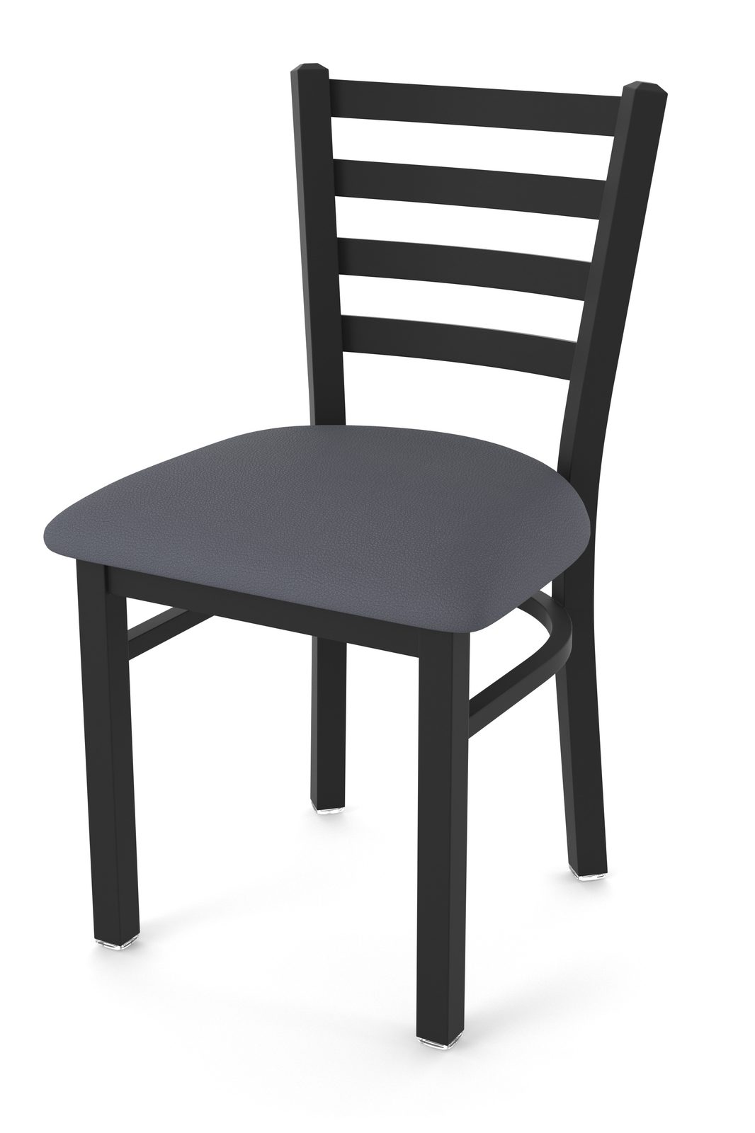 18-Inch Ladder Back Chair with Steel Frame, Black Wrinkle Finish, and Canter Storm Seat 1 18-Inch Ladder Back Chair with Steel Frame, Black Wrinkle Finish, and Canter Storm Seat