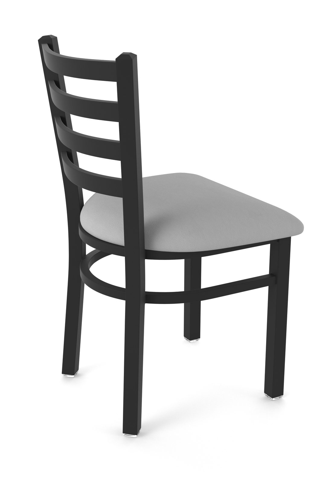 18-Inch Ladder Back Chair with Steel Frame, Black Wrinkle Finish, and Canter Folkstone Grey Seat 2 18-Inch Ladder Back Chair with Steel Frame, Black Wrinkle Finish, and Canter Folkstone Grey Seat - Image 2