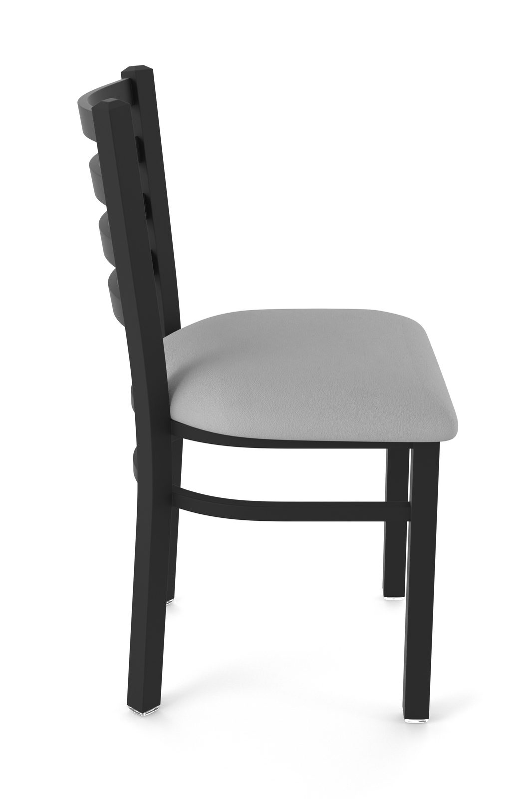 18-Inch Ladder Back Chair with Steel Frame, Black Wrinkle Finish, and Canter Folkstone Grey Seat 3 18-Inch Ladder Back Chair with Steel Frame, Black Wrinkle Finish, and Canter Folkstone Grey Seat - Image 3
