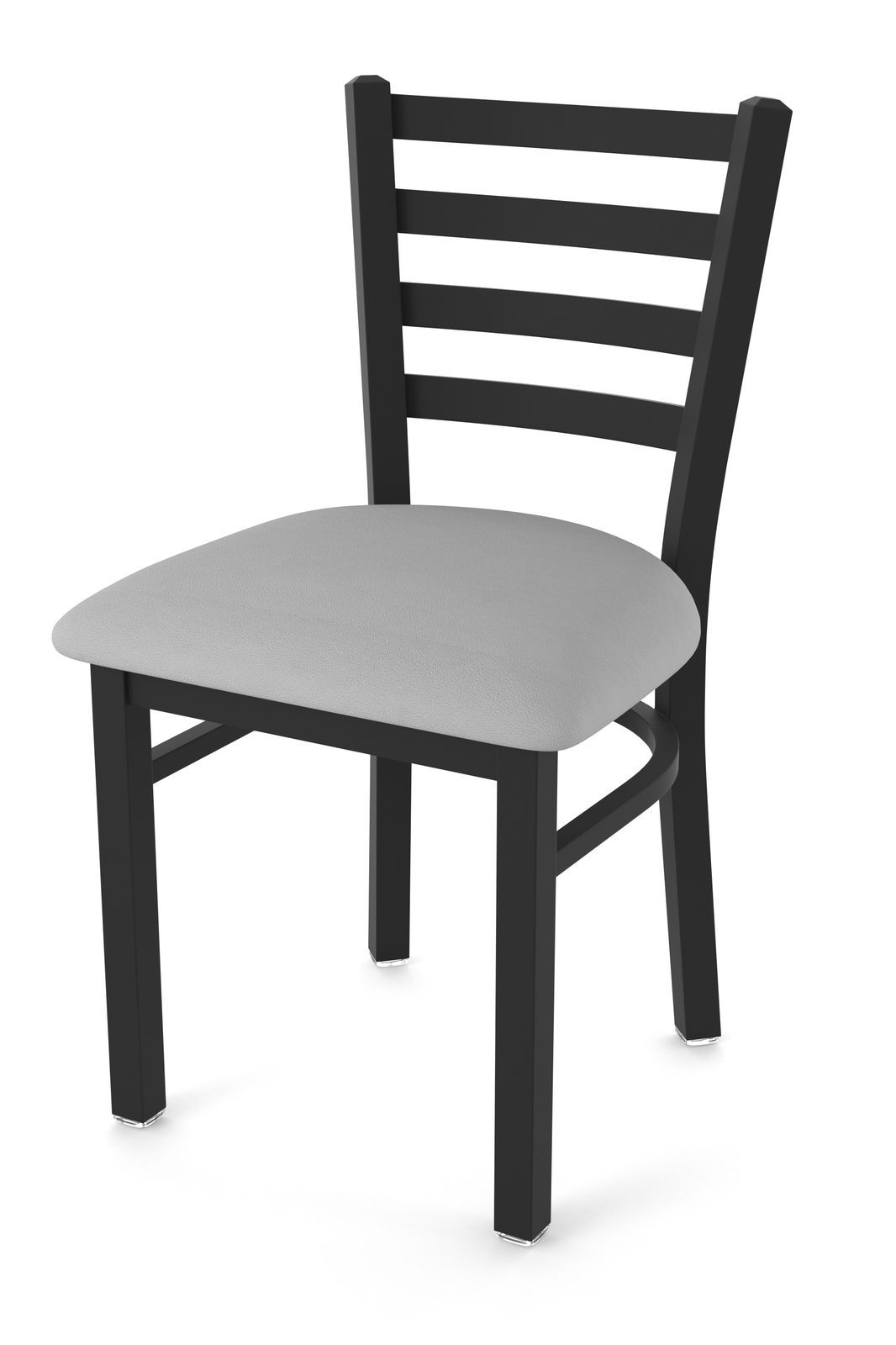 18-Inch Ladder Back Chair with Steel Frame, Black Wrinkle Finish, and Canter Folkstone Grey Seat 1 18-Inch Ladder Back Chair with Steel Frame, Black Wrinkle Finish, and Canter Folkstone Grey Seat
