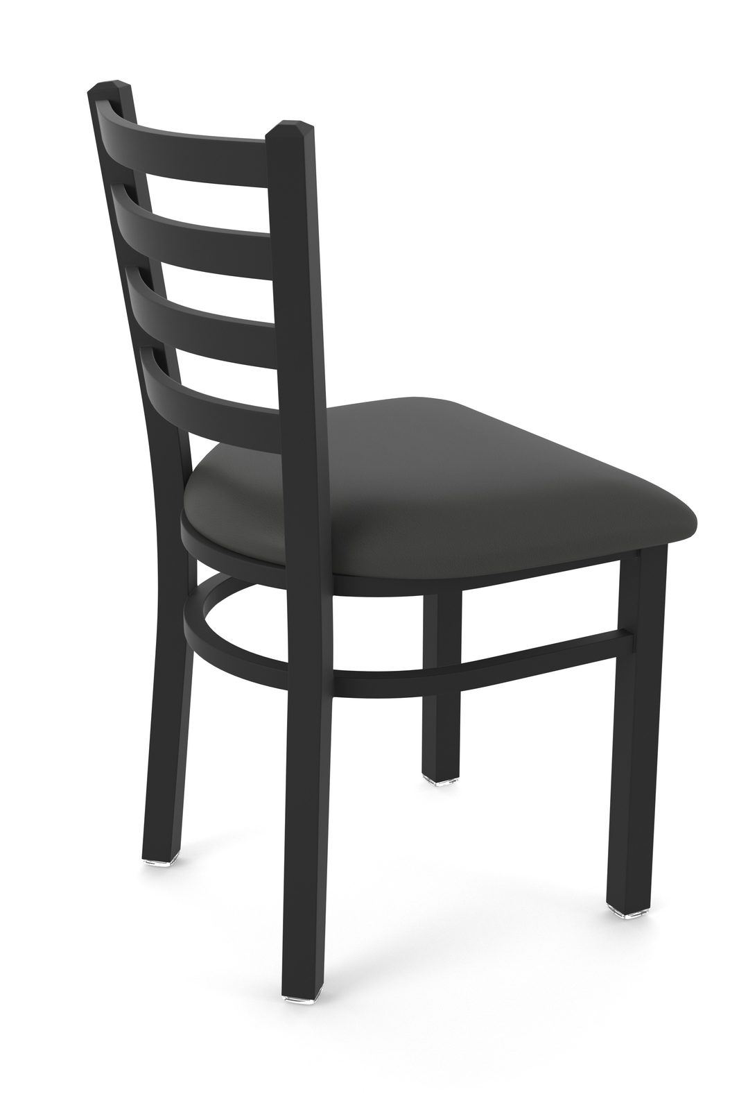 18-Inch Ladder Back Chair with Steel Frame, Black Wrinkle Finish, and Canter Iron Seat 2 18-Inch Ladder Back Chair with Steel Frame, Black Wrinkle Finish, and Canter Iron Seat - Image 2