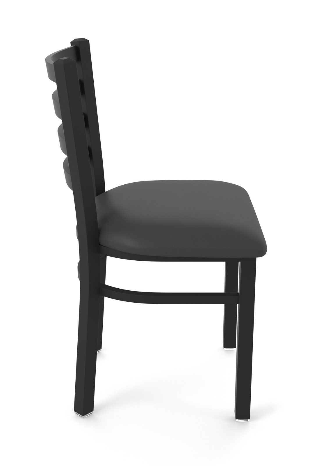 18-Inch Ladder Back Chair with Steel Frame, Black Wrinkle Finish, and Canter Iron Seat 3 18-Inch Ladder Back Chair with Steel Frame, Black Wrinkle Finish, and Canter Iron Seat - Image 3