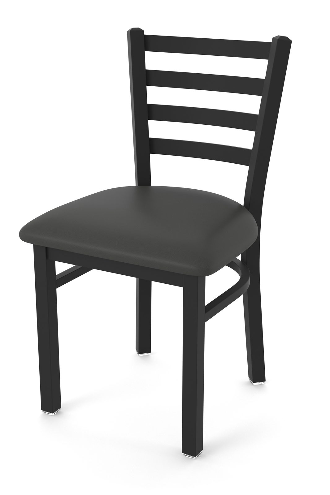 18-Inch Ladder Back Chair with Steel Frame, Black Wrinkle Finish, and Canter Iron Seat 1 18-Inch Ladder Back Chair with Steel Frame, Black Wrinkle Finish, and Canter Iron Seat