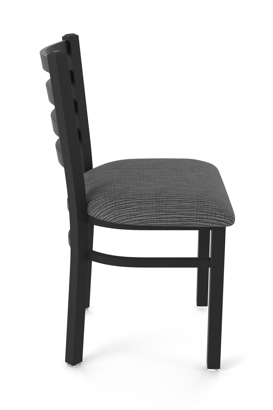 18-Inch Ladder Back Chair with Steel Frame, Black Wrinkle Finish, and Graph Coal Seat 3 18-Inch Ladder Back Chair with Steel Frame, Black Wrinkle Finish, and Graph Coal Seat - Image 3