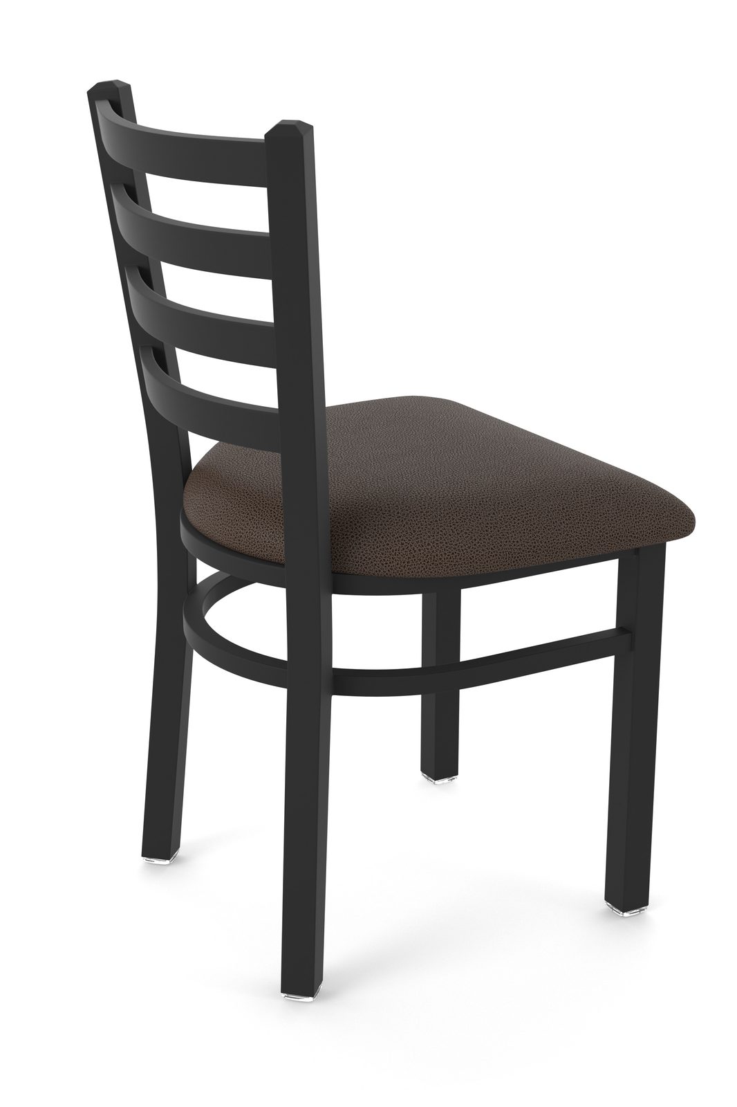 18-Inch Ladder Back Chair with Steel Frame, Black Wrinkle Finish, and Rein Coffee Seat 2 18-Inch Ladder Back Chair with Steel Frame, Black Wrinkle Finish, and Rein Coffee Seat - Image 2