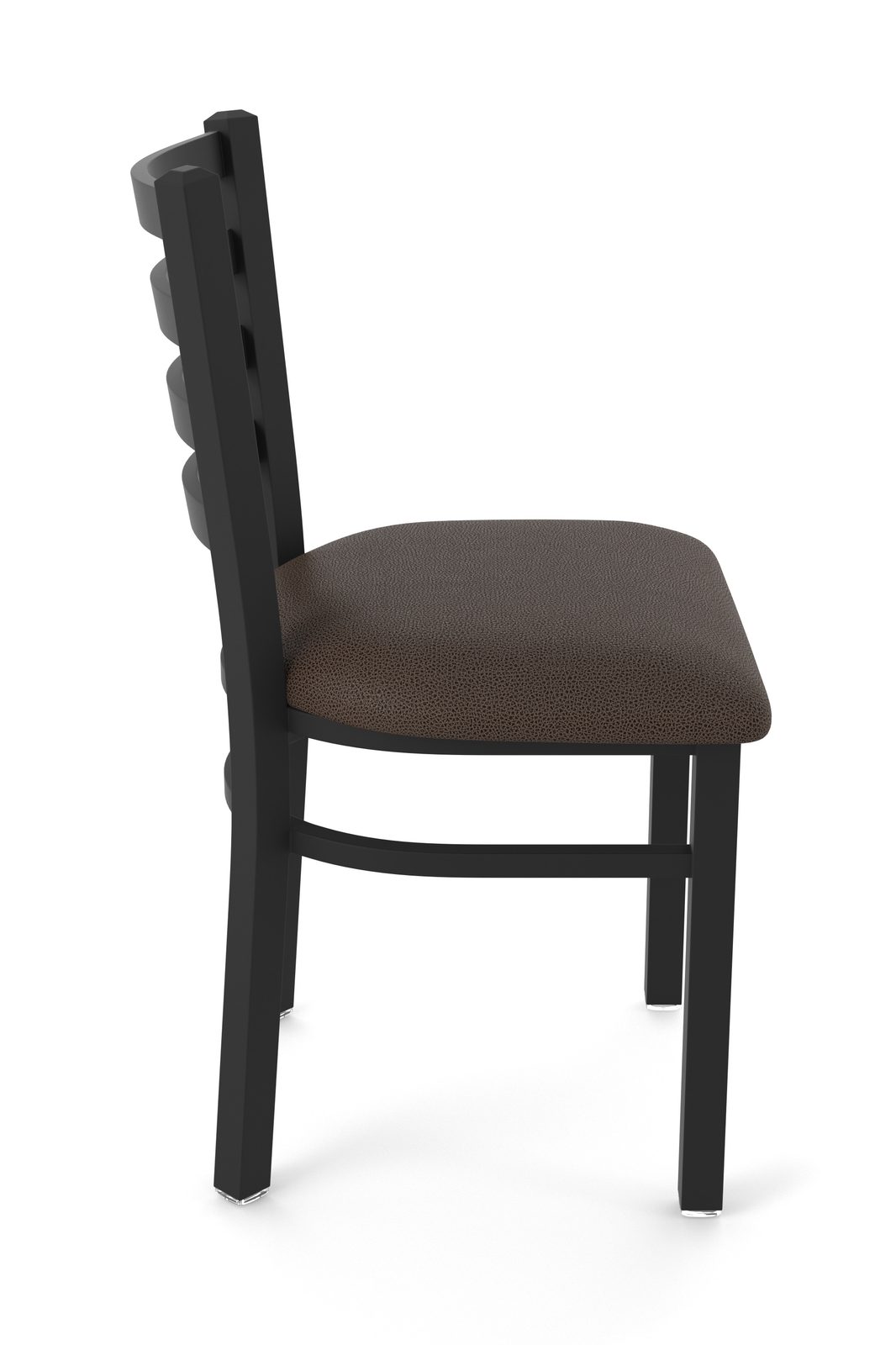 18-Inch Ladder Back Chair with Steel Frame, Black Wrinkle Finish, and Rein Coffee Seat 3 18-Inch Ladder Back Chair with Steel Frame, Black Wrinkle Finish, and Rein Coffee Seat - Image 3