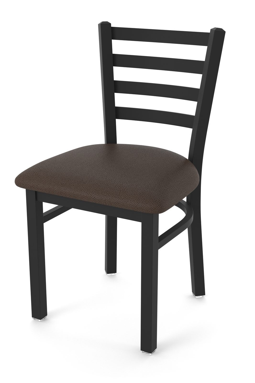 18-Inch Ladder Back Chair with Steel Frame, Black Wrinkle Finish, and Rein Coffee Seat 1 18-Inch Ladder Back Chair with Steel Frame, Black Wrinkle Finish, and Rein Coffee Seat