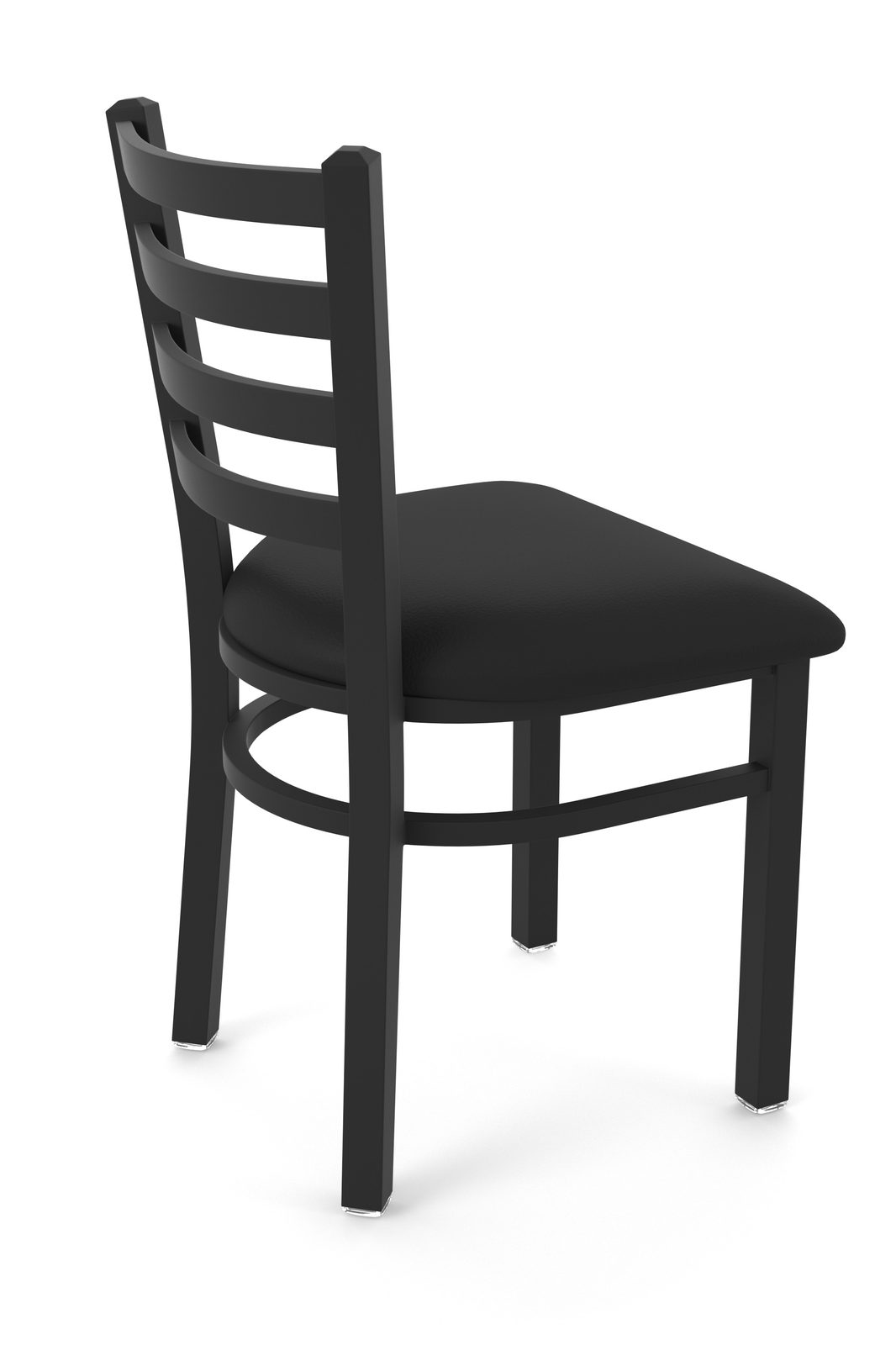 18-Inch Ladder Back Chair with Steel Frame, Black Wrinkle Finish, and Black Vinyl Seat 2 18-Inch Ladder Back Chair with Steel Frame, Black Wrinkle Finish, and Black Vinyl Seat - Image 2