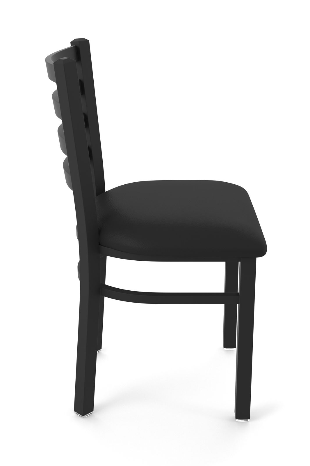 18-Inch Ladder Back Chair with Steel Frame, Black Wrinkle Finish, and Black Vinyl Seat 3 18-Inch Ladder Back Chair with Steel Frame, Black Wrinkle Finish, and Black Vinyl Seat - Image 3