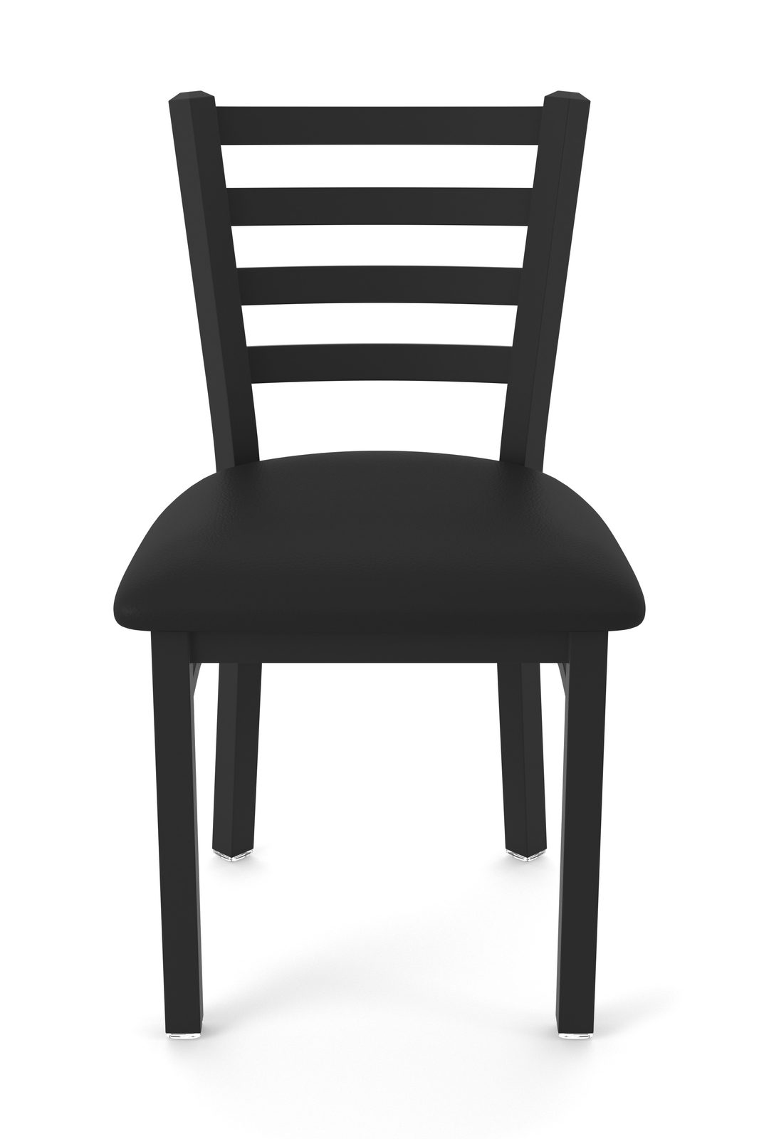 18-Inch Ladder Back Chair with Steel Frame, Black Wrinkle Finish, and Black Vinyl Seat 4 18-Inch Ladder Back Chair with Steel Frame, Black Wrinkle Finish, and Black Vinyl Seat - Image 4