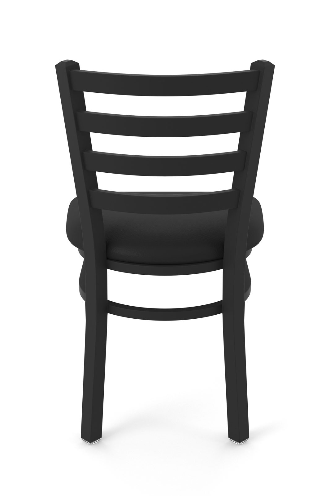 18-Inch Ladder Back Chair with Steel Frame, Black Wrinkle Finish, and Black Vinyl Seat 5 18-Inch Ladder Back Chair with Steel Frame, Black Wrinkle Finish, and Black Vinyl Seat - Image 5