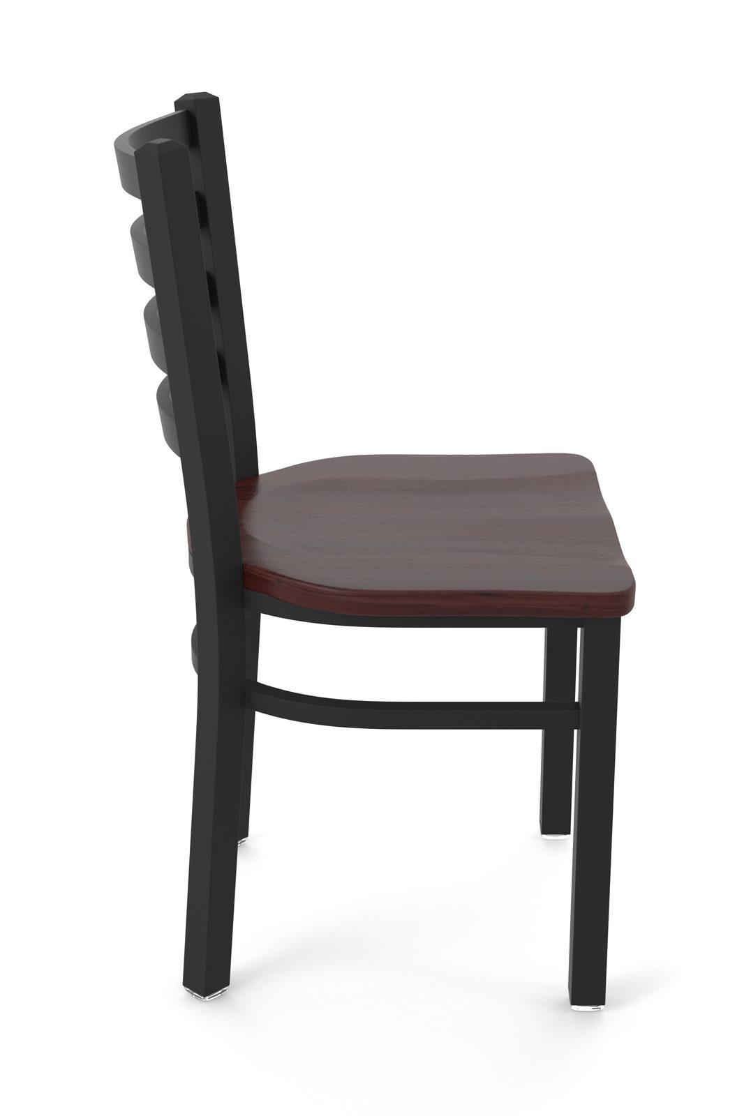 18-Inch Ladder Back Chair with Steel Frame, Black Wrinkle Finish, and Dark Cherry Maple Seat 3 18-Inch Ladder Back Chair with Steel Frame, Black Wrinkle Finish, and Dark Cherry Maple Seat - Image 3