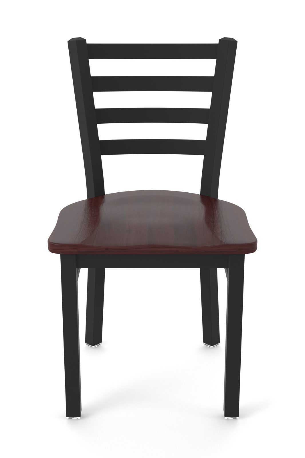 18-Inch Ladder Back Chair with Steel Frame, Black Wrinkle Finish, and Dark Cherry Maple Seat 4 18-Inch Ladder Back Chair with Steel Frame, Black Wrinkle Finish, and Dark Cherry Maple Seat - Image 4