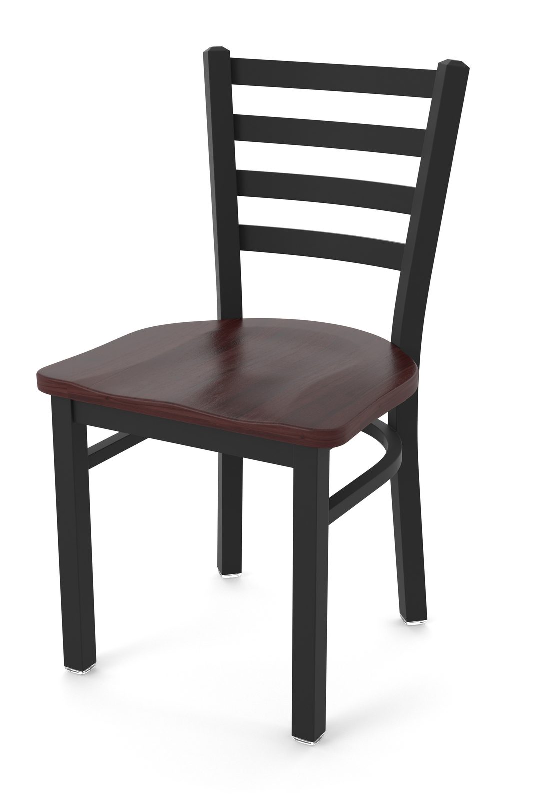 18-Inch Ladder Back Chair with Steel Frame, Black Wrinkle Finish, and Dark Cherry Maple Seat 1 18-Inch Ladder Back Chair with Steel Frame, Black Wrinkle Finish, and Dark Cherry Maple Seat