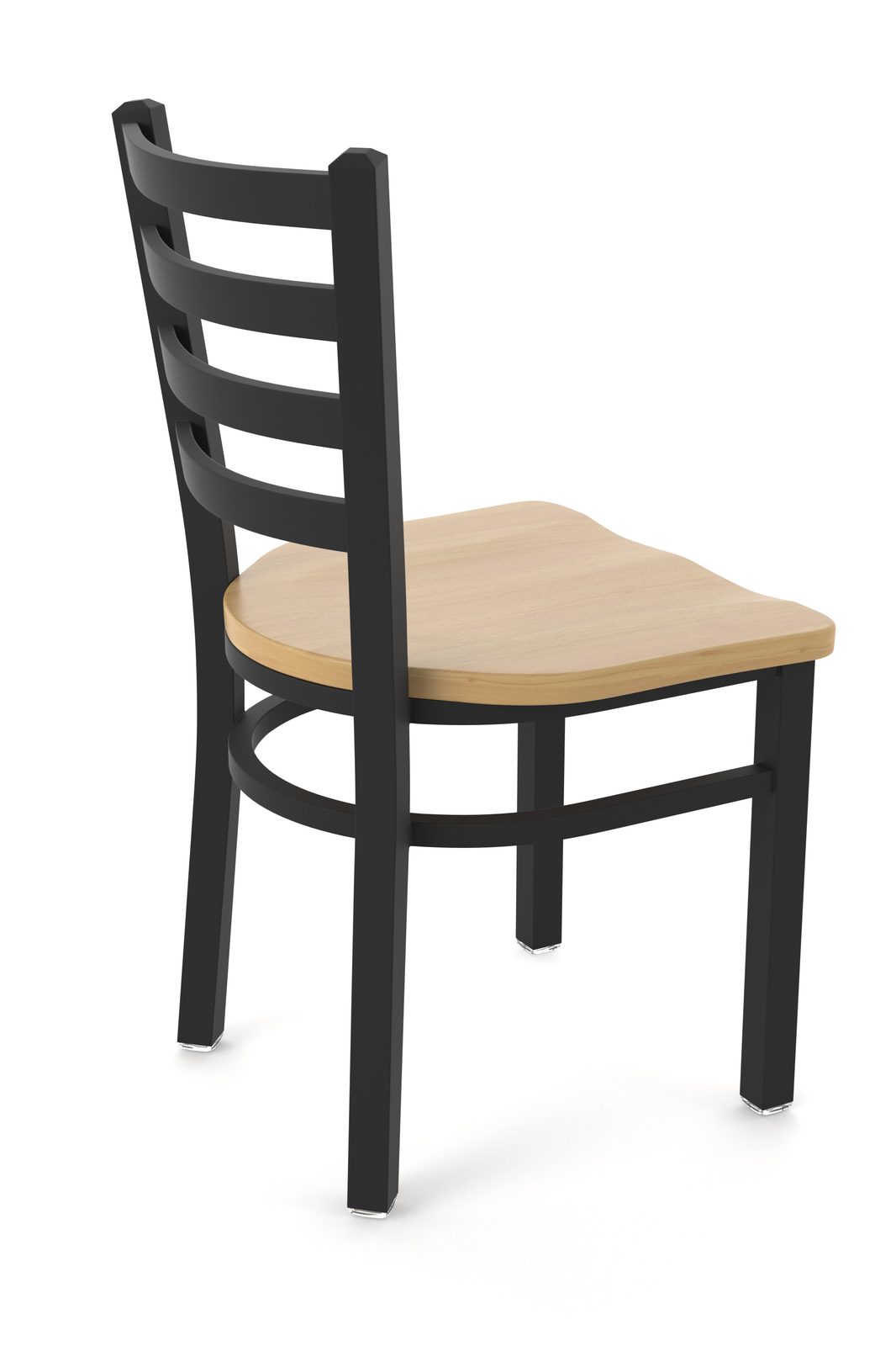 18-Inch Ladder Back Chair with Steel Frame, Black Wrinkle Finish, and Natural Maple Seat 2 18-Inch Ladder Back Chair with Steel Frame, Black Wrinkle Finish, and Natural Maple Seat - Image 2