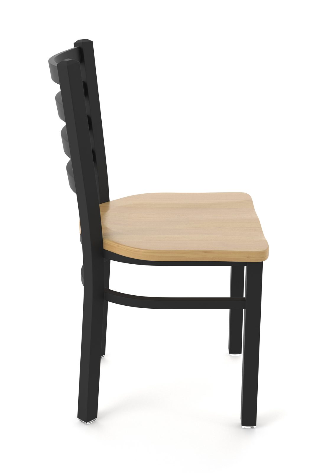 18-Inch Ladder Back Chair with Steel Frame, Black Wrinkle Finish, and Natural Maple Seat 3 18-Inch Ladder Back Chair with Steel Frame, Black Wrinkle Finish, and Natural Maple Seat - Image 3