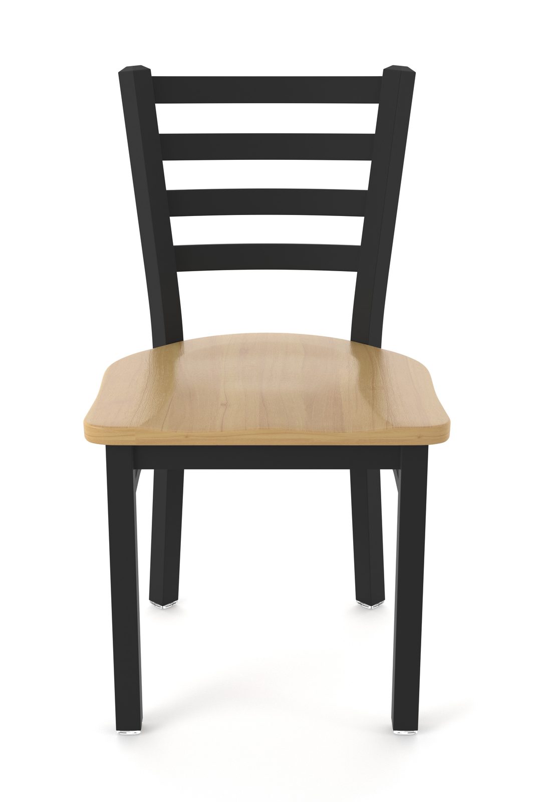 18-Inch Ladder Back Chair with Steel Frame, Black Wrinkle Finish, and Natural Maple Seat 4 18-Inch Ladder Back Chair with Steel Frame, Black Wrinkle Finish, and Natural Maple Seat - Image 4