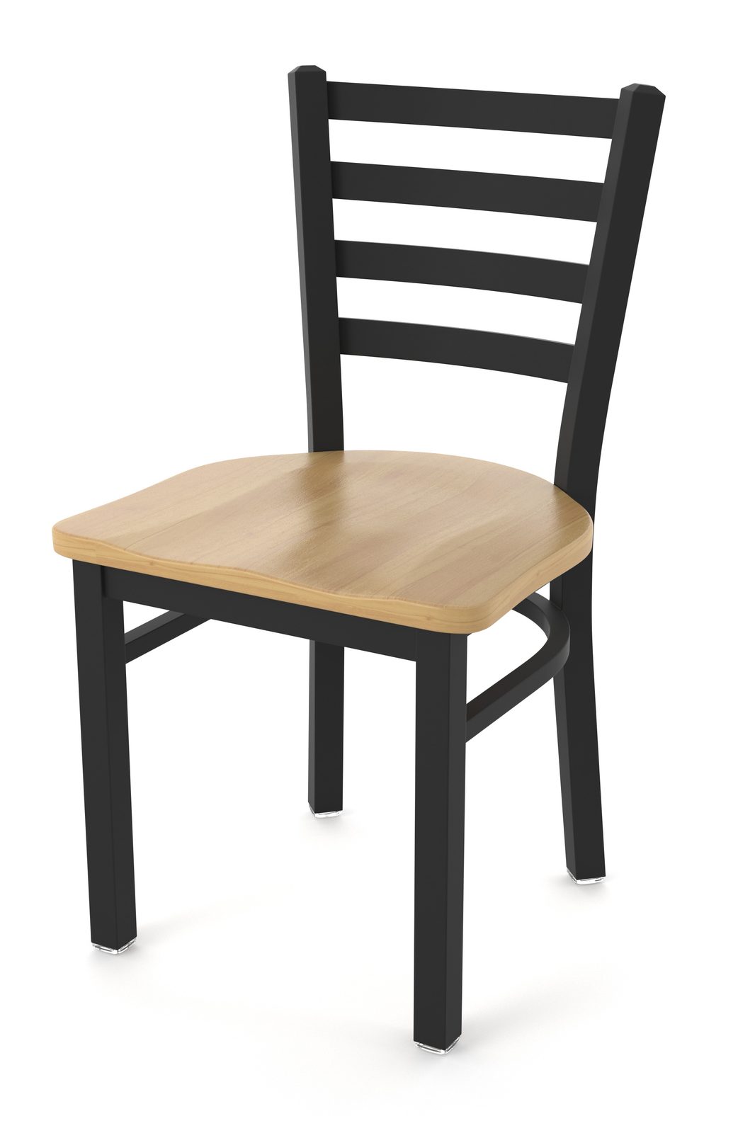 18-Inch Ladder Back Chair with Steel Frame, Black Wrinkle Finish, and Natural Maple Seat 1 18-Inch Ladder Back Chair with Steel Frame, Black Wrinkle Finish, and Natural Maple Seat