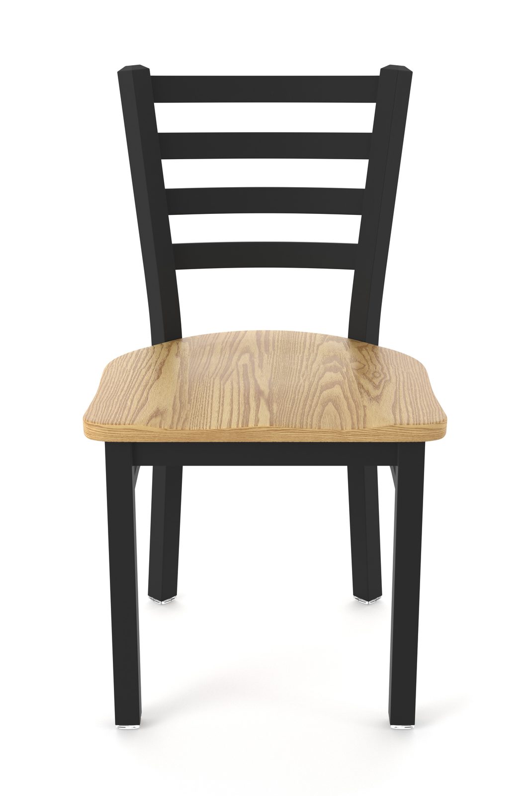18-Inch Ladder Back Chair with Steel Frame, Black Wrinkle Finish, and Natural Oak Seat 4 18-Inch Ladder Back Chair with Steel Frame, Black Wrinkle Finish, and Natural Oak Seat - Image 4