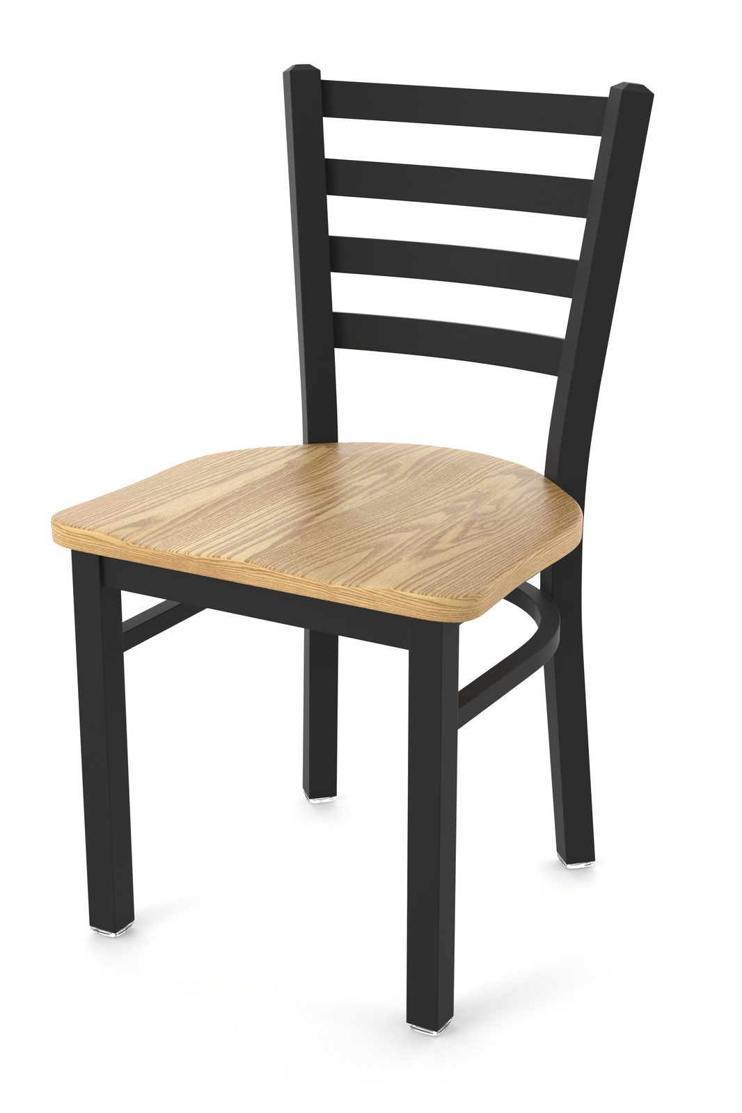 18-Inch Ladder Back Chair with Steel Frame, Black Wrinkle Finish, and Natural Oak Seat 1 18-Inch Ladder Back Chair with Steel Frame, Black Wrinkle Finish, and Natural Oak Seat