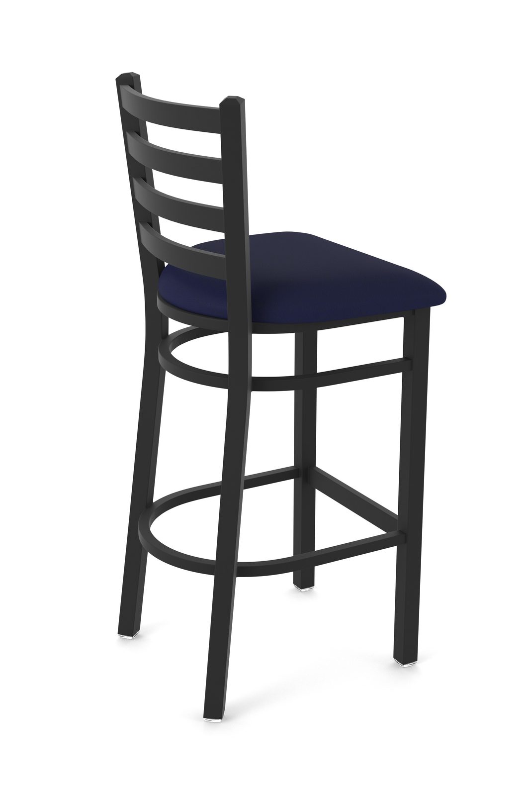 30-Inch Ladder Back Bar Stool with Steel Frame, Black Wrinkle Finish, and Canter Twilight Seat 2 30-Inch Ladder Back Bar Stool with Steel Frame, Black Wrinkle Finish, and Canter Twilight Seat - Image 2