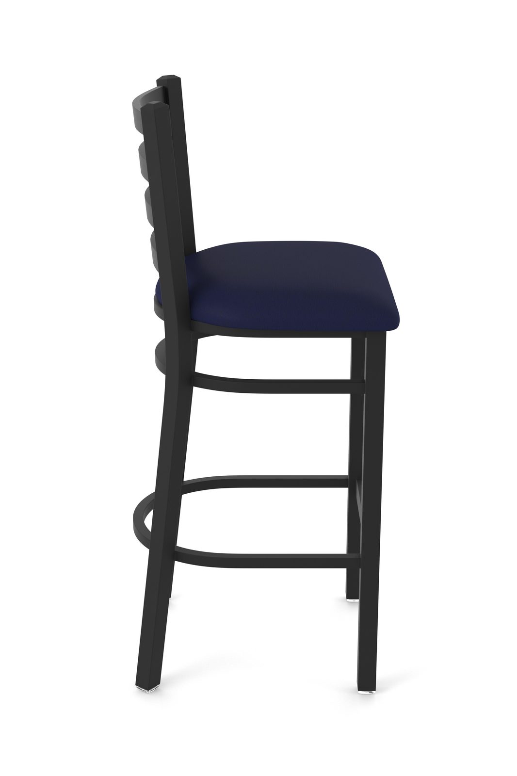 30-Inch Ladder Back Bar Stool with Steel Frame, Black Wrinkle Finish, and Canter Twilight Seat 3 30-Inch Ladder Back Bar Stool with Steel Frame, Black Wrinkle Finish, and Canter Twilight Seat - Image 3