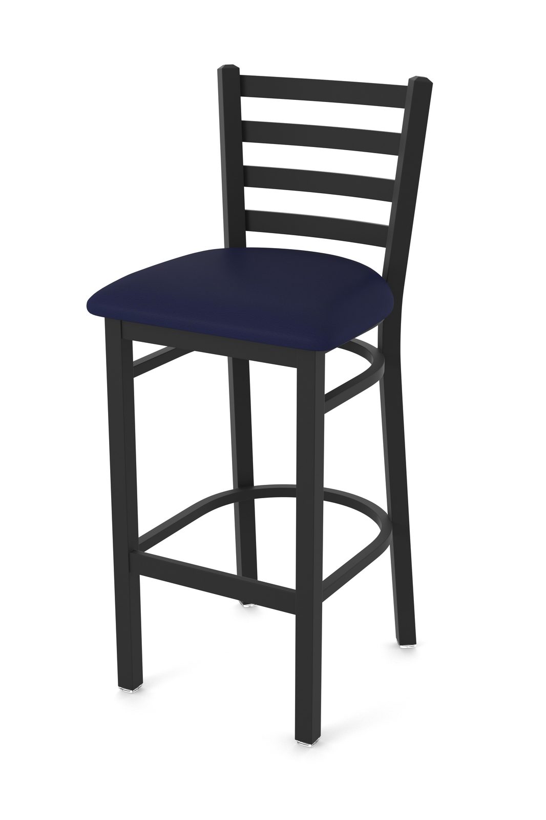 30-Inch Ladder Back Bar Stool with Steel Frame, Black Wrinkle Finish, and Canter Twilight Seat 1 30-Inch Ladder Back Bar Stool with Steel Frame, Black Wrinkle Finish, and Canter Twilight Seat