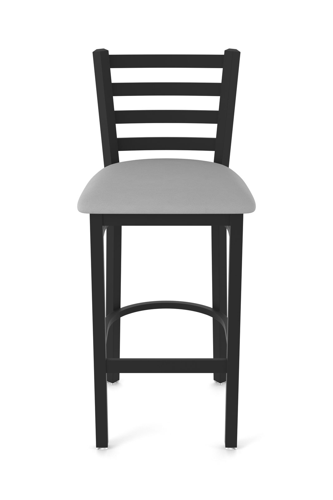 30-Inch Ladder Back Bar Stool with Steel Frame, Black Wrinkle Finish, and Canter Folkstone Grey Seat 4 30-Inch Ladder Back Bar Stool with Steel Frame, Black Wrinkle Finish, and Canter Folkstone Grey Seat - Image 4