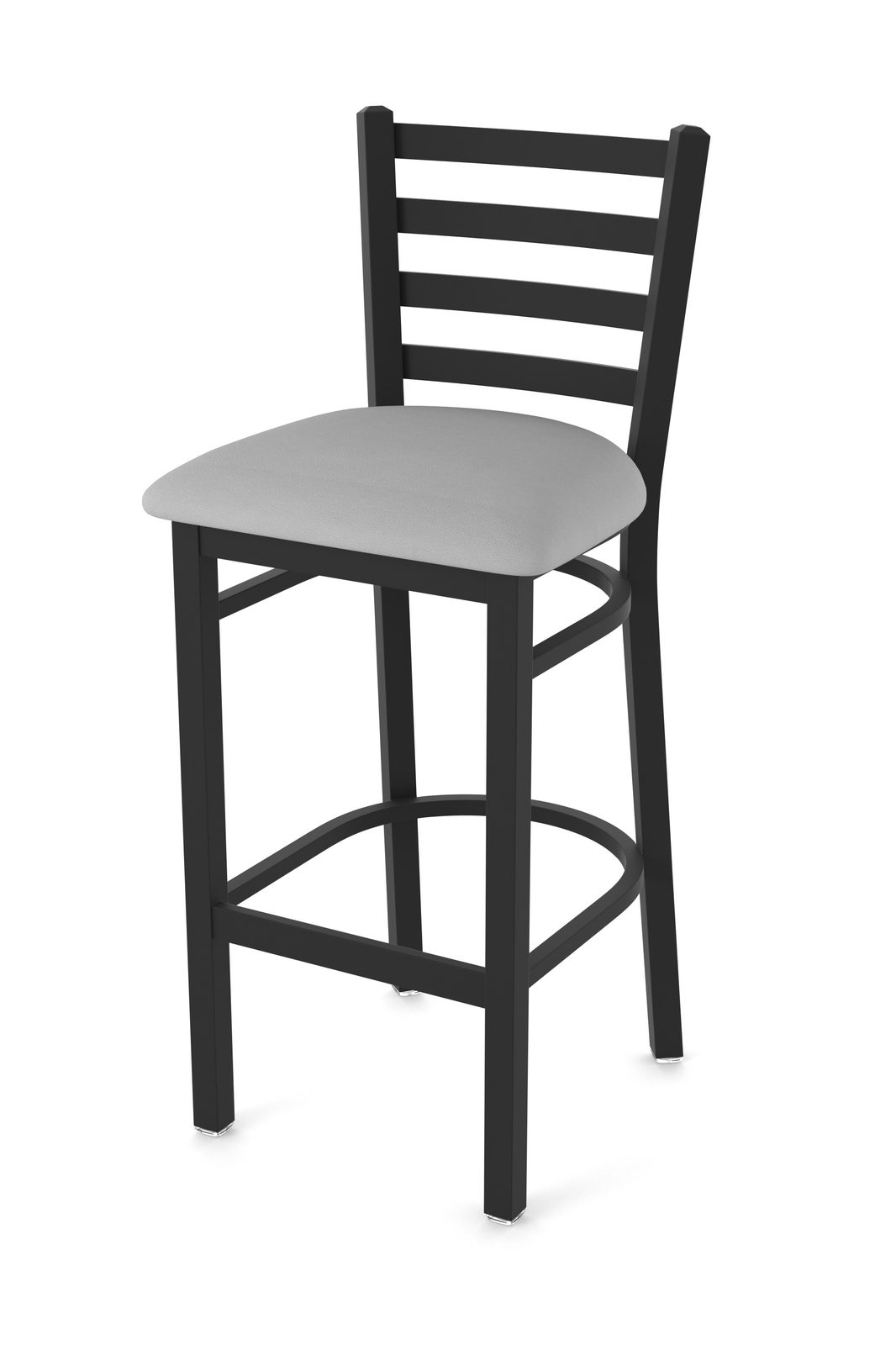 30-Inch Ladder Back Bar Stool with Steel Frame, Black Wrinkle Finish, and Canter Folkstone Grey Seat 1 30-Inch Ladder Back Bar Stool with Steel Frame, Black Wrinkle Finish, and Canter Folkstone Grey Seat