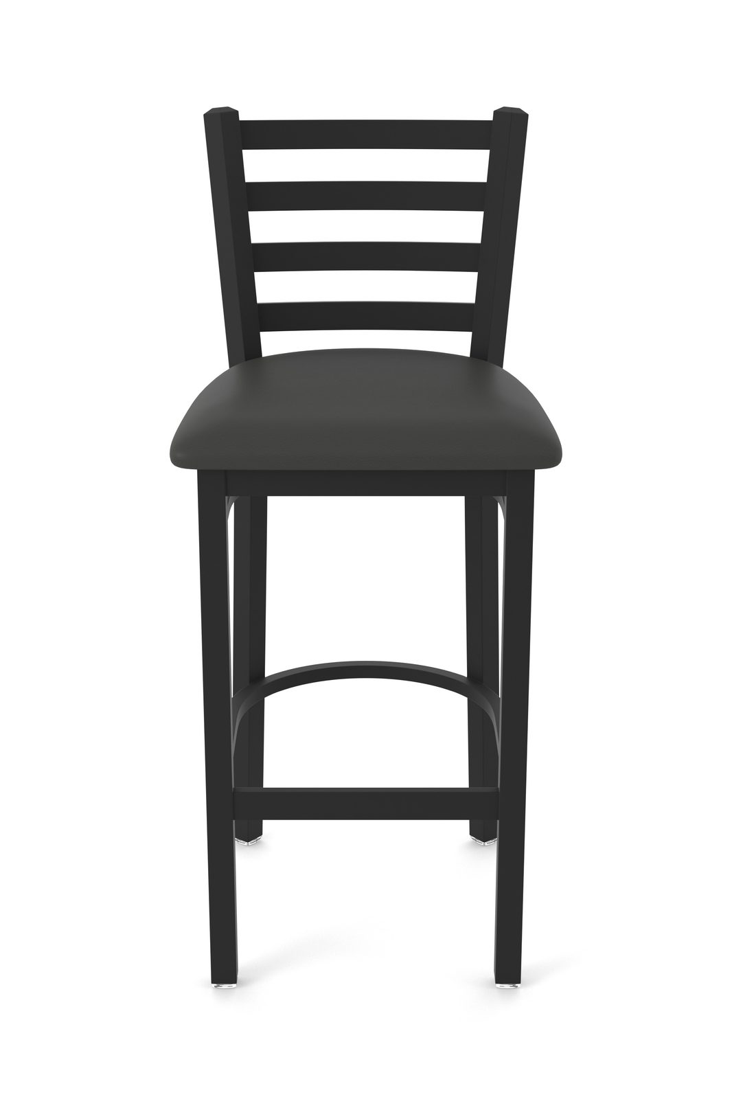 30-Inch Ladder Back Bar Stool with Steel Frame, Black Wrinkle Finish, and Canter Iron Seat 4 30-Inch Ladder Back Bar Stool with Steel Frame, Black Wrinkle Finish, and Canter Iron Seat - Image 4