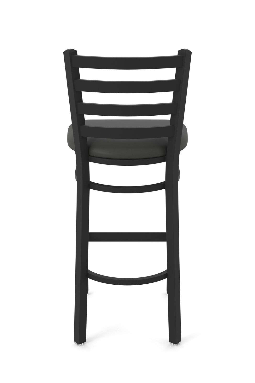 30-Inch Ladder Back Bar Stool with Steel Frame, Black Wrinkle Finish, and Canter Iron Seat 5 30-Inch Ladder Back Bar Stool with Steel Frame, Black Wrinkle Finish, and Canter Iron Seat - Image 5