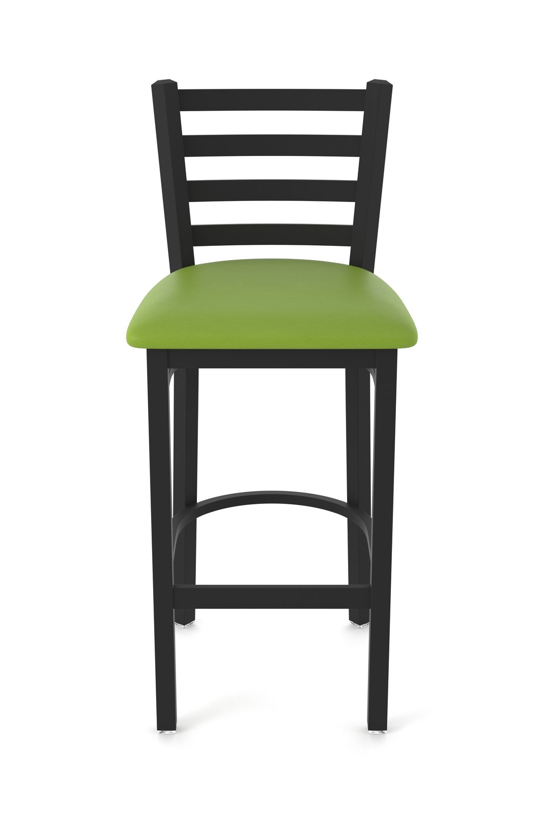 30-Inch Ladder Back Bar Stool with Steel Frame, Black Wrinkle Finish, and Canter Kiwi Green Seat 4 30-Inch Ladder Back Bar Stool with Steel Frame, Black Wrinkle Finish, and Canter Kiwi Green Seat - Image 4