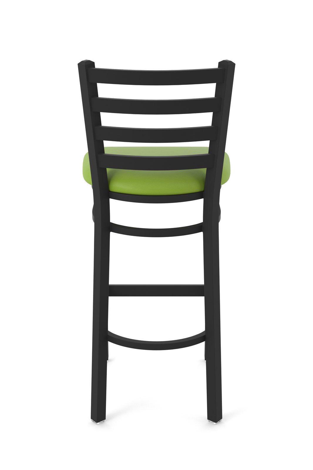 30-Inch Ladder Back Bar Stool with Steel Frame, Black Wrinkle Finish, and Canter Kiwi Green Seat 5 30-Inch Ladder Back Bar Stool with Steel Frame, Black Wrinkle Finish, and Canter Kiwi Green Seat - Image 5