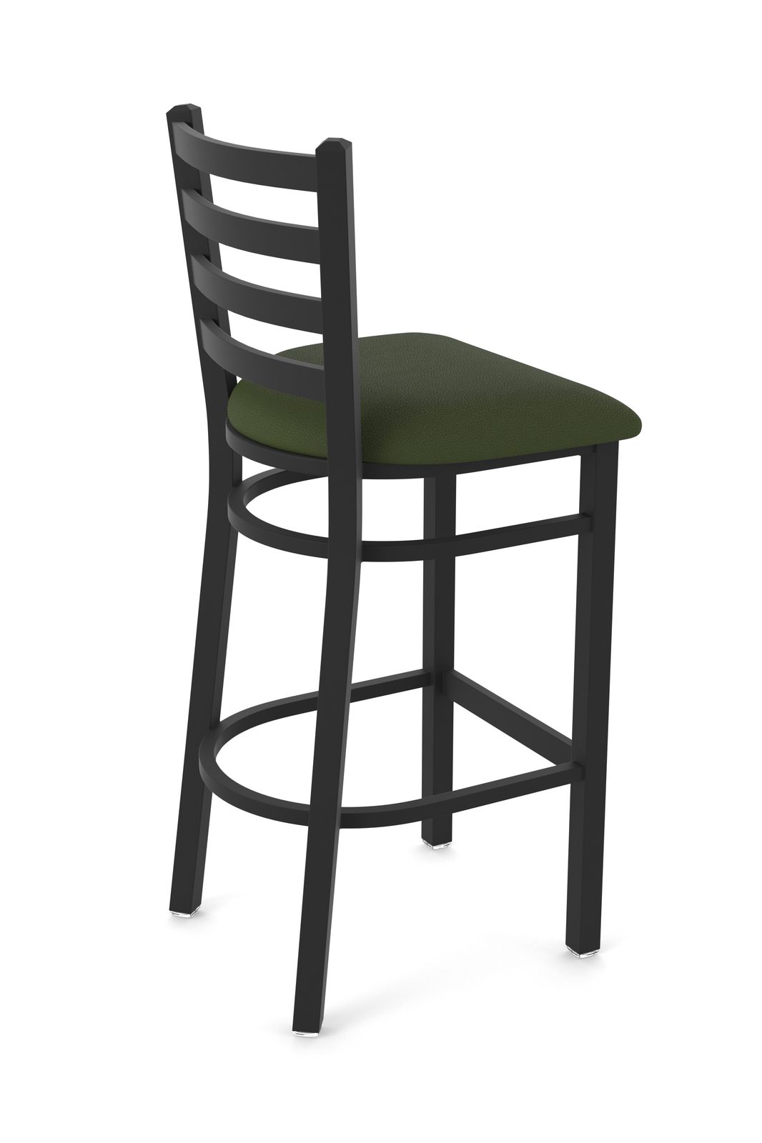 25-Inch Ladder Back Counter Stool with Steel Frame, Black Wrinkle Finish, and Canter Pine Seat 2 25-Inch Ladder Back Counter Stool with Steel Frame, Black Wrinkle Finish, and Canter Pine Seat - Image 2
