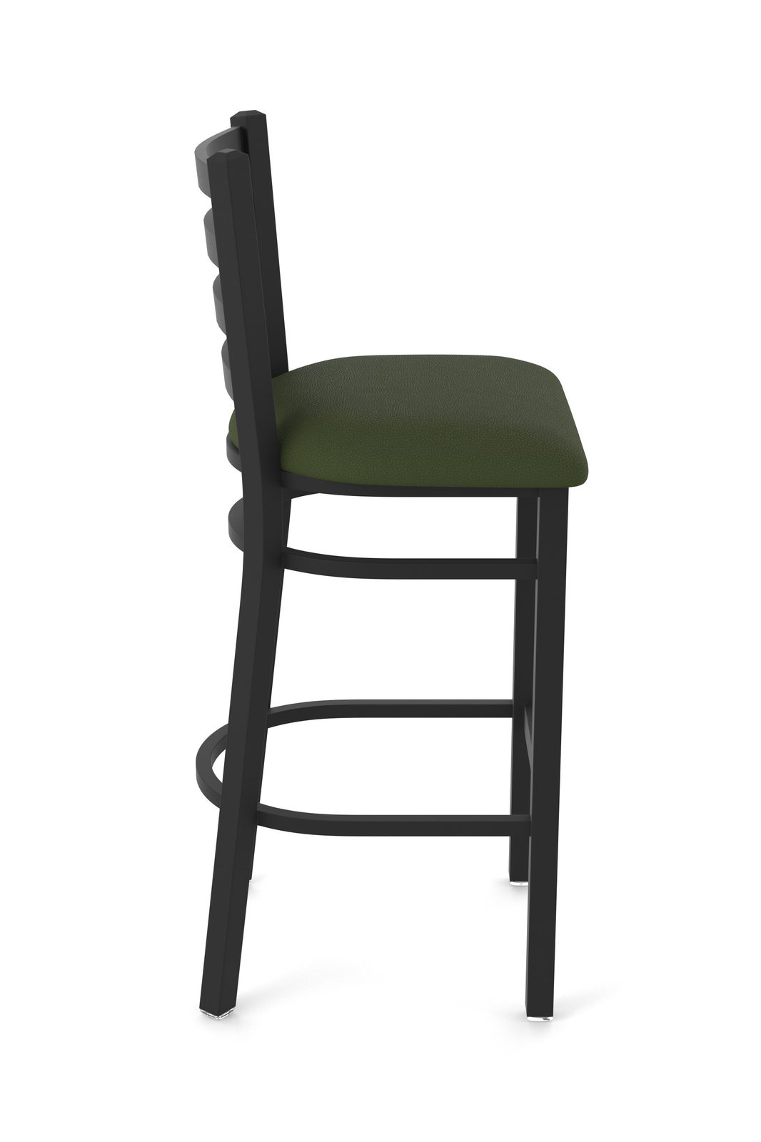 25-Inch Ladder Back Counter Stool with Steel Frame, Black Wrinkle Finish, and Canter Pine Seat 3 25-Inch Ladder Back Counter Stool with Steel Frame, Black Wrinkle Finish, and Canter Pine Seat - Image 3
