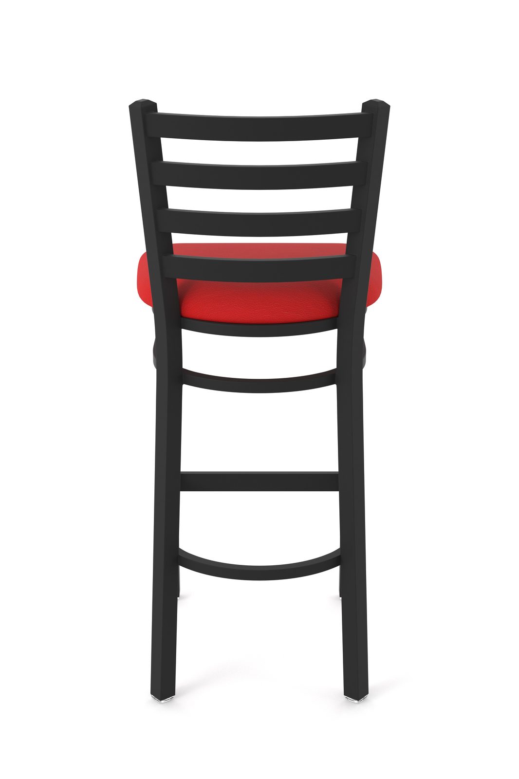 30-Inch Ladder Back Bar Stool with Steel Frame, Black Wrinkle Finish, and Canter Red Seat 5 30-Inch Ladder Back Bar Stool with Steel Frame, Black Wrinkle Finish, and Canter Red Seat - Image 5