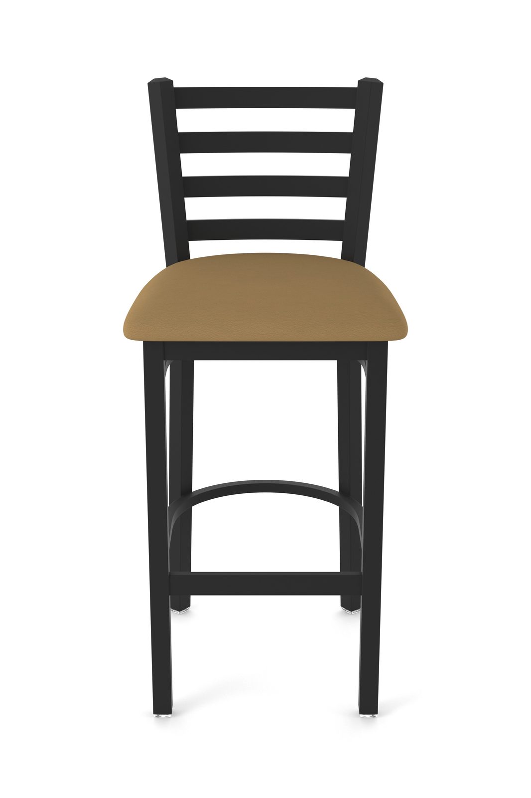 30-Inch Ladder Back Bar Stool with Steel Frame, Black Wrinkle Finish, and Canter Saddle Seat 4 30-Inch Ladder Back Bar Stool with Steel Frame, Black Wrinkle Finish, and Canter Saddle Seat - Image 4