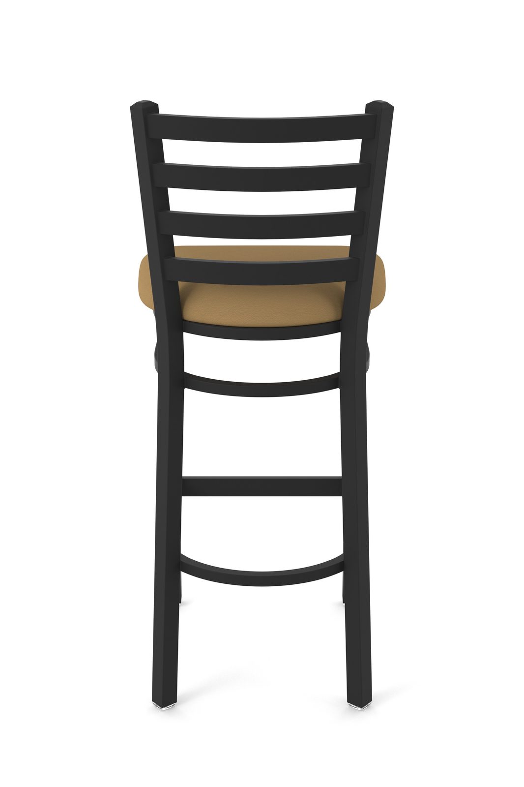 30-Inch Ladder Back Bar Stool with Steel Frame, Black Wrinkle Finish, and Canter Saddle Seat 5 30-Inch Ladder Back Bar Stool with Steel Frame, Black Wrinkle Finish, and Canter Saddle Seat - Image 5