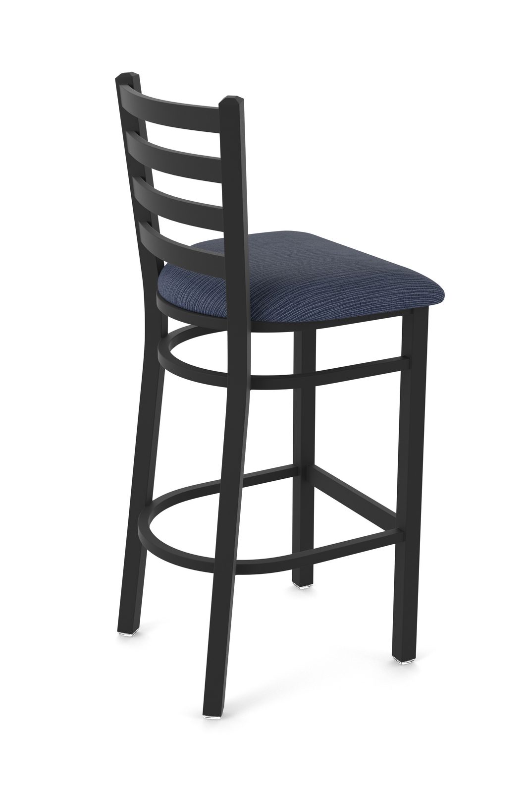 30-Inch Ladder Back Bar Stool with Steel Frame, Black Wrinkle Finish, and Graph Anchor Seat 2 30-Inch Ladder Back Bar Stool with Steel Frame, Black Wrinkle Finish, and Graph Anchor Seat - Image 2