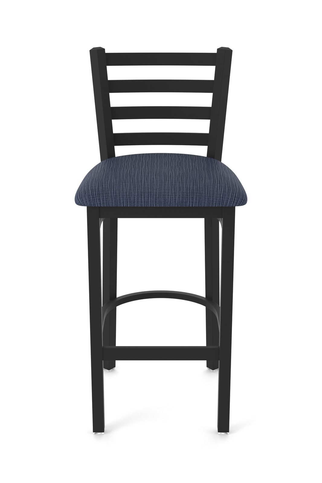 30-Inch Ladder Back Bar Stool with Steel Frame, Black Wrinkle Finish, and Graph Anchor Seat 4 30-Inch Ladder Back Bar Stool with Steel Frame, Black Wrinkle Finish, and Graph Anchor Seat - Image 4