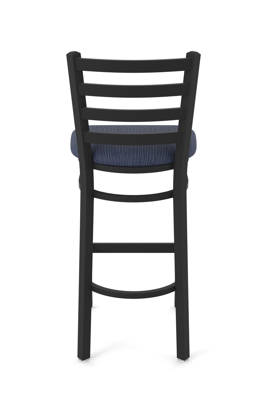 30-Inch Ladder Back Bar Stool with Steel Frame, Black Wrinkle Finish, and Graph Anchor Seat 5 30-Inch Ladder Back Bar Stool with Steel Frame, Black Wrinkle Finish, and Graph Anchor Seat - Image 5