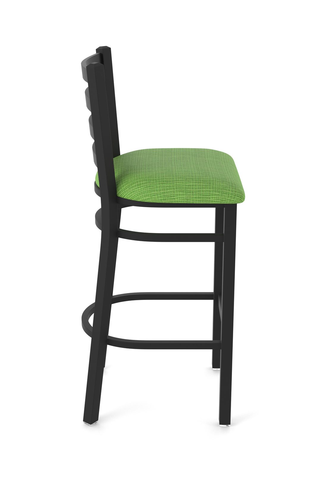 25-Inch Ladder Back Counter Stool with Steel Frame, Black Wrinkle Finish, and Graph Parrot Seat 3 25-Inch Ladder Back Counter Stool with Steel Frame, Black Wrinkle Finish, and Graph Parrot Seat - Image 3