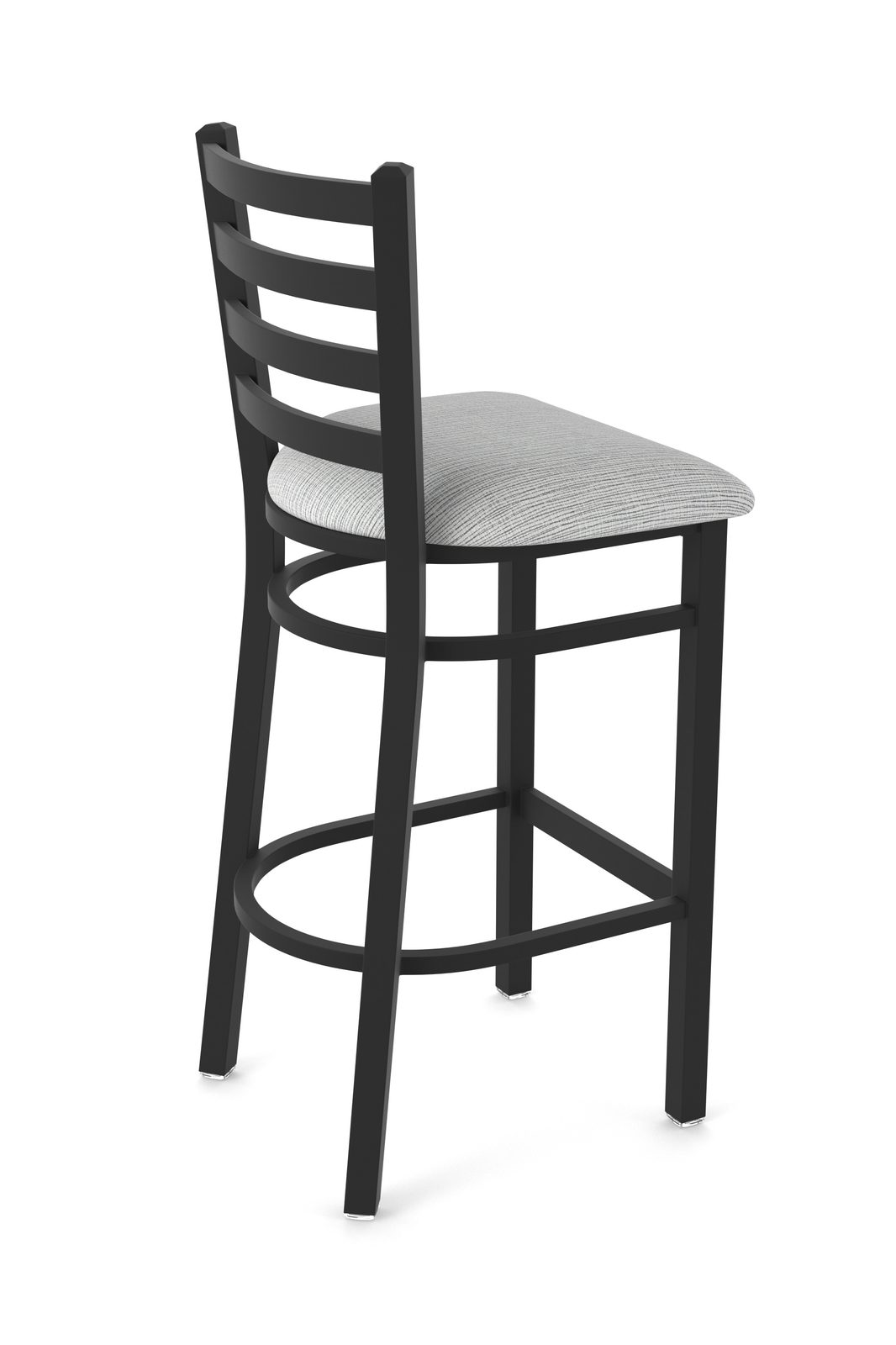 25-Inch Ladder Back Counter Stool with Steel Frame, Black Wrinkle Finish, and Graph Alpine Seat 2 25-Inch Ladder Back Counter Stool with Steel Frame, Black Wrinkle Finish, and Graph Alpine Seat - Image 2