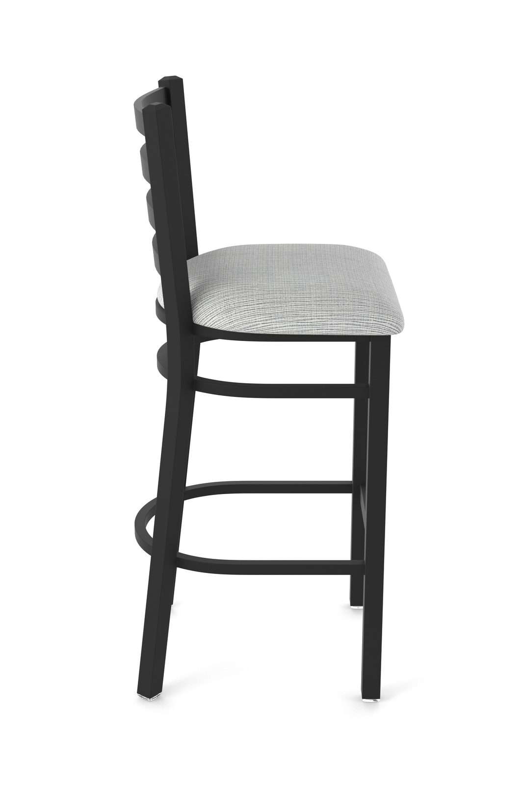 25-Inch Ladder Back Counter Stool with Steel Frame, Black Wrinkle Finish, and Graph Alpine Seat 3 25-Inch Ladder Back Counter Stool with Steel Frame, Black Wrinkle Finish, and Graph Alpine Seat - Image 3