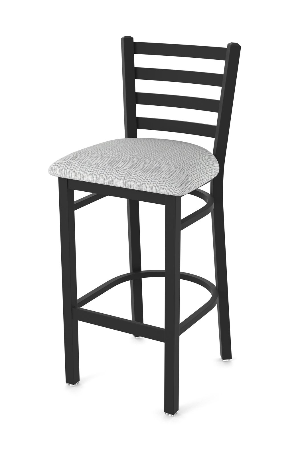 25-Inch Ladder Back Counter Stool with Steel Frame, Black Wrinkle Finish, and Graph Alpine Seat 1 25-Inch Ladder Back Counter Stool with Steel Frame, Black Wrinkle Finish, and Graph Alpine Seat