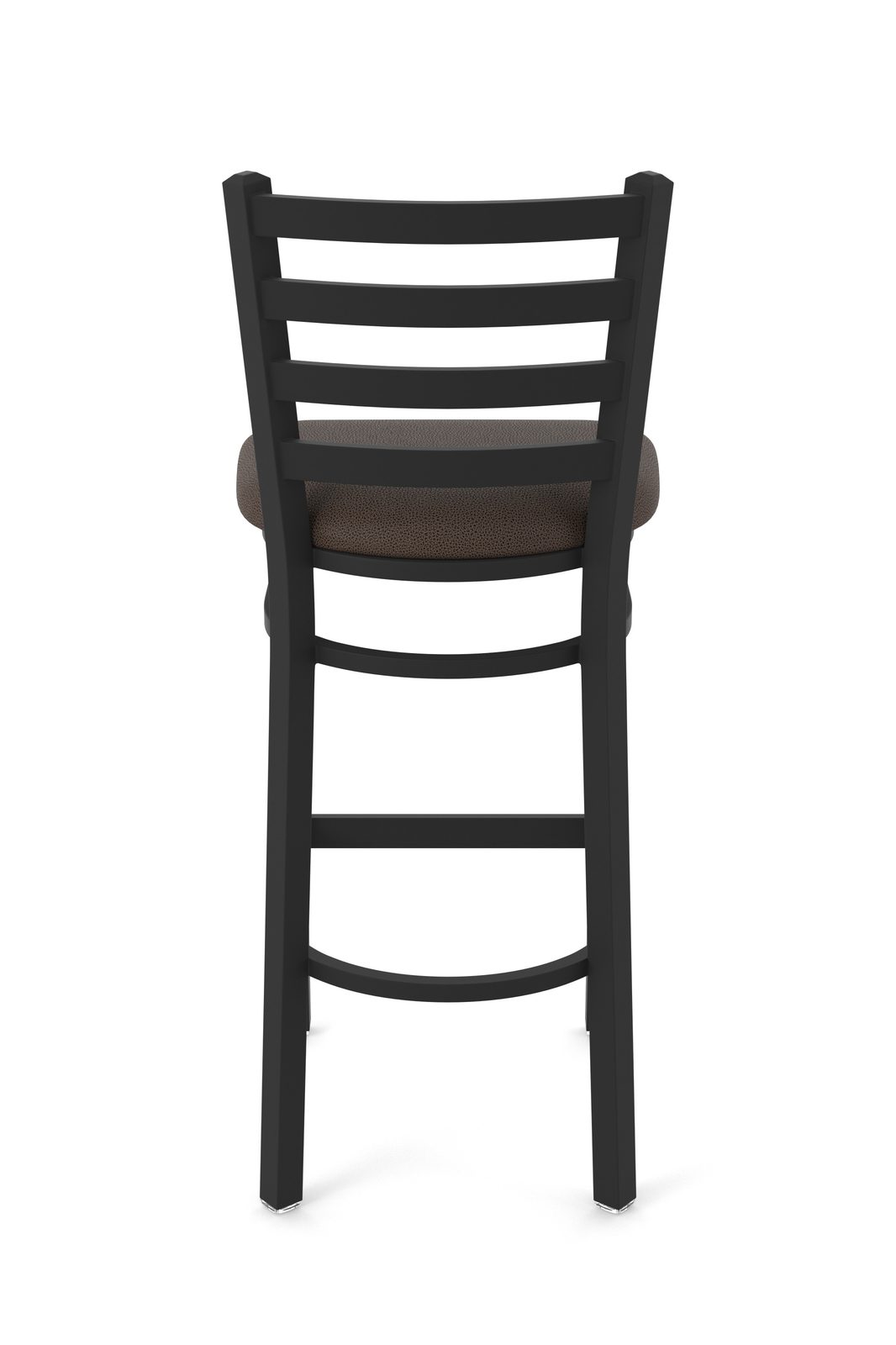 30-Inch Ladder Back Bar Stool with Steel Frame, Black Wrinkle Finish, and Rein Coffee Seat 5 30-Inch Ladder Back Bar Stool with Steel Frame, Black Wrinkle Finish, and Rein Coffee Seat - Image 5