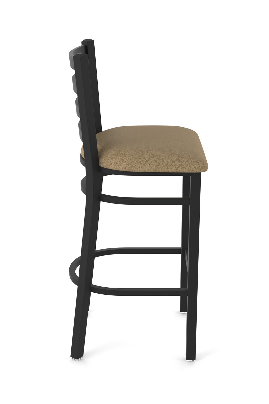 25-Inch Ladder Back Counter Stool with Steel Frame, Black Wrinkle Finish, and Rein Thatch Seat 3 25-Inch Ladder Back Counter Stool with Steel Frame, Black Wrinkle Finish, and Rein Thatch Seat - Image 3