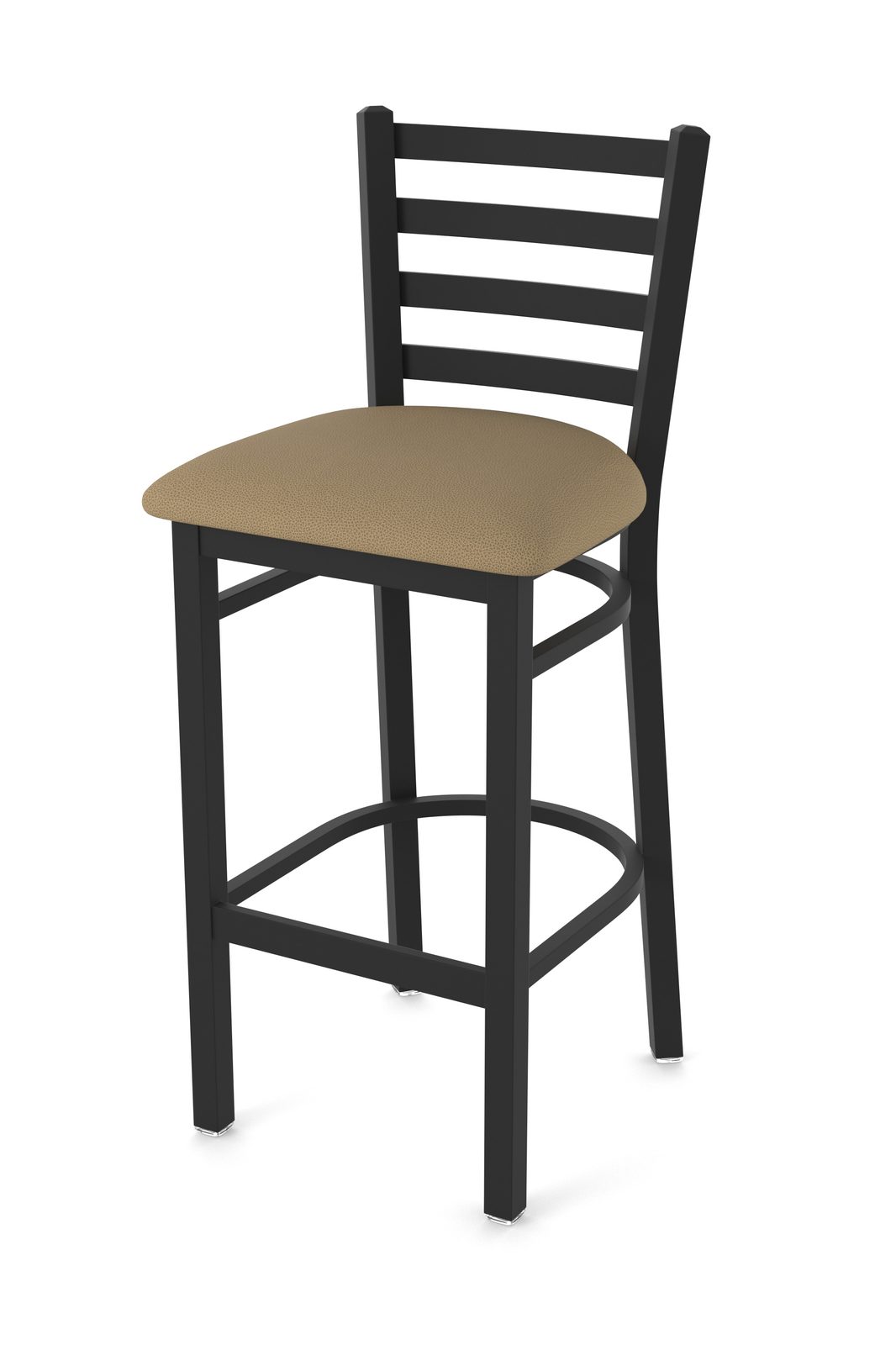 25-Inch Ladder Back Counter Stool with Steel Frame, Black Wrinkle Finish, and Rein Thatch Seat 1 25-Inch Ladder Back Counter Stool with Steel Frame, Black Wrinkle Finish, and Rein Thatch Seat